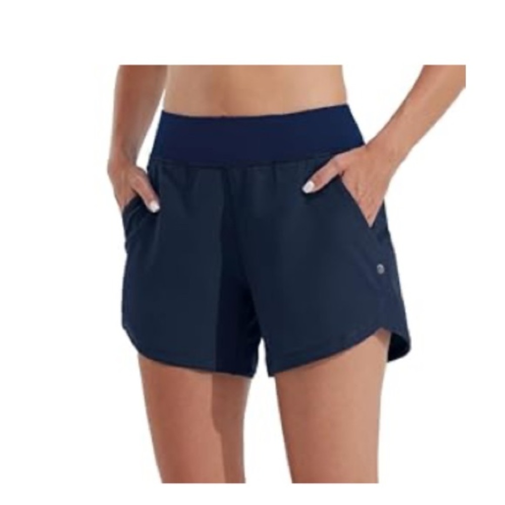 Willit  Women's Navy Blue lined Swim board shorts.Quiz dry 5’.